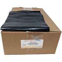 PlasticMill 42 Gallon Garbage Bags: Black, 1.5 MIL, 33x48, 100 Bags.