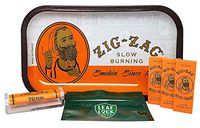 Zig Zag Orange Rolling Tray, Zig Zag Orange 1 1/4 Rolling Papers (3 Packs), Zig Zag Cigarette Maker and Smell Proof Pouch