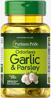 Puritan's Pride Odorless Garlic & Parsley 500 mg / 100 mg-100 Rapid Release Softgels