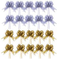 40 Pieces Pull Bows Ribbon,Pull Bows Gift Bows Ribbon,for Party Wall,Centerpieces Gift Wraps,Floral Tributes Bouquets,Wedding Car Decoration
