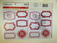 Decorative Abstract Reds Punch-Out Assorted Holiday Labels(5 pkgs of 36 Labels per == 180 Total Labels)