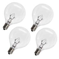 Wax Warmer Bulbs,25 Watt G50 Bulbs for Full Size Scentsy Warmers,G16.5 Globe E12 Incandescent Candelabra Base Clear Light Bulbs for Candle Wax Warmer,1.97 Inches,Long Last Lifespan 4 Pack