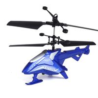 RC Helicopter, Cool Mini Infrared Remote Control Model Plane Toy 2 Channels Built-in Gyro Drone, Durable Crash Resistance for Kids Indoor Outdoor Activity Birthday Christmas Party Gift (Blue)