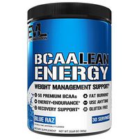 Evlution Nutrition BCAA Lean Energy– Essential BCAA Amino Acids Plus Vitamin C, Fat Burning & Natural Energy for Performance, Immune Support, Lean Muscle, Recovery, Pre Workout, 30 Serve, Blue Raz