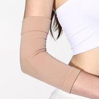 Black/Skin Color Elbow Sleeves Tattoo Cover Up Compression Sleeve Sports Support Brace (XXL(33-36CM), Skin)