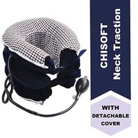 No1 Neck Traction Device + Detachable Washable Cover, ChiSoft Neck Stretcher, Doctors Recommended Cervical Traction Unit for Neck Pain Relief, Helps Correct Posture