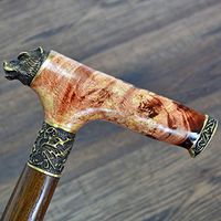 oleksandr.victory Canes Walking Sticks Reeds Wooden BURL Handmade Men's Accessories (Bear red)