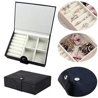Xmasir Black 1 Layer Jewelry Display Storage Case with Lock,Mini Travel Case Jewelry Box Organizer Gift