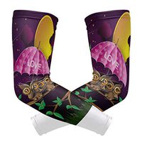 LEVEIS Owls Ethnic Trees Arm Sleeves UV Protection for Men Women Sunblock Protective Gloves Running Golf Cycling Driving Long Arm Cover 1 Pair