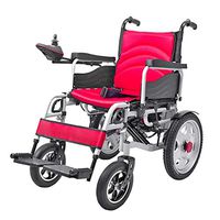 FXNN Transport Wheelchair Electric Wheelchair - Elderly Wheelchairs Folding Electric Vehicles Disabled Electric Vehicles 20A Lead-Acid Batteries Walker (Color : Red)