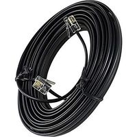 15 Feet Black Phone Telephone Extension Cord Cable Wire with Standard RJ-11 Plugs by Bistras