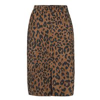 EDC Womens High Waist Leopard Pencil Skirts Autumn Winter Wear to Work Stretchy Office Business Skirt (S, Black)