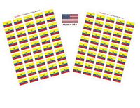 Made in USA! 100 Country Flag 1.5" x 1" Self Adhesive World Flag Stickers, Two Sheets of 50, 100 Sticker Flags Total (Ecuador)