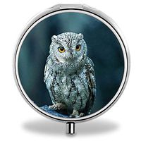 MLONE Pill Organizer - Round Stainless Steel Weekly Pill Case 3 Times-a-Day for Travelling/Pocket/Daily Needs, Medication Box Compartments to Hold Vitamins, Cod Liver Oil, Supplements (with Mirror)