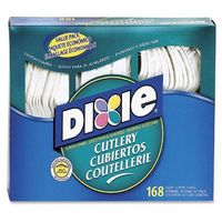 CM168 Dixie Foods Heavy-duty Cutlery - 168 Piece(s) - 168/Box - Plastic - White