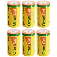 6x OmniCel ER34615HD 3.6V 13Ah Size D Lithium Standard Terminal For Emergency Backup, Data Collection, AMR Add-ons, Smoke Alarms, Carbon Monoxide Detectors, Intrusion Sensors