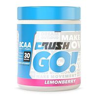 Crush GO! BCAA + Vitamin-C - Amino Acids for Recovery - No Fillers, No Dyes, No Proprietary Blends (Lemonberry)