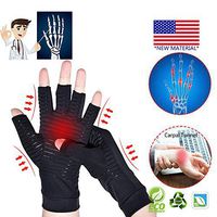 Copper Arthritis Gloves, New Material, Copper Compression for Arthritis Pain Relief Rheumatoid Osteoarthritis and Carpal Tunnel, Premium Compression & Fingerless Gloves for Typing and Daily Work