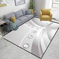 Bigdatastore Abstract High Traffic Area Rug Kids, Abstract Composition with Lines Curves and Vivid Bubble Like Balls Print, Fashionable High Class Living Dinning Room(2.5'x 9')