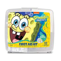 Spongebob First Aid Kit for Kids with Fun Shaped Bandages | Includes 50 Items Plus One Organized Carrying Case (Spongebob)