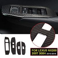 Carbon Fiber Window Switch Panel Cover Trim for Lexus NX200 200t 300h 2015-2018 Interior Accessories Sticker New (4pcs)
