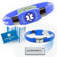 "Alzheimer's" Elite Medical Alert ID Bracelet for Men and Women
