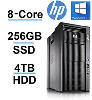 8 CORE COMPUTER with 16 Hyperthreads -HP Z800 Workstation - 2 X Intel QUAD CORE Xeon up to 3.33GHz - New 256GB SSD + 4TB HDD - 24GB DDR3 - 4 Monitor Capable - USB 3.0 (Renewed)