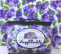 'NUGGLEBUDDY Microwaveable Moist Heat & Aromatherapy Organic Rice Pack."Pansies" SWEET LAVENDER Aromatherapy