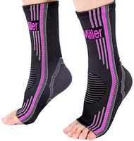 Doc Miller Ankle Brace Compression - 1 Pair Support Men Women Best Foot Sleeve Achilles Tendonitis Plantar Fasciitis Arthritis Fracture Reduces Swelling Pain Relief Orthopedic Stabilizer (Pink, XL)