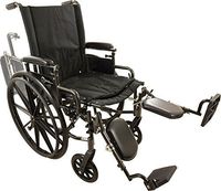 Roscoe Medical K41816Dhfbel K4-Lite Wheelchair Flip Back, Desk-Length Arms And Elevating Legrests Powder-Coated Silver Vein Steel