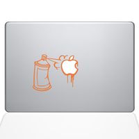 The Decal Guru Graffiti Apple Spray Can Decal Vinyl Sticker, 15" MacBook Pro (2015 & Older Models), Orange (1637-MAC-15P-P)