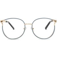 SOJOS Blue Light Blocking Glasses Round Eyeglasses Frame Anti Blue Ray Computer Game Glasses SJ5042 with Grey Frame/Anti-Blue Light Lens