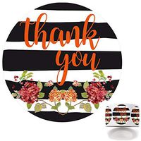 500 Floral Thank You Stickers, 1.5 inches Round Adhesive Labels for Gift, Wedding, Party, Company Giveaway & Birthday Party, Mailing Supplies for Small Business Boutique Bags & Merchandise Bags. (D)