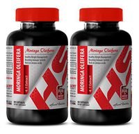 Organic Moringa Leaves - Moringa OLEIFERA Leaf Powder 1200 MG 4:1 Extract - Maintain Muscle Mass (2 Bottles)