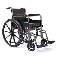 Manual Wheelchair, Portable Folding Ergonomic Adjustable Leg 100Kg Load Bearing 46 * 40Cm Seat and Toilet, Elderly, Disabled Care Car Medical Assistance