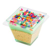 Mini Kova Dessert Tumbler, Dessert Cup Lid - Square - Clear - Plastic Lid - Disposable - 100ct Box - Restaurantware