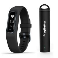 Garmin vivosmart 4 (Black/Midnight - Small/Medium) Smart Activity Tracker Power Bundle | +PlayBetter Portable Charger | Fitness Activity Tracker | Heart Rate
