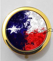 BlackKey Texas State Flag 3-Compartment Decorative Pocket Gift Box Case Organizer for Pill, Color 2 -343