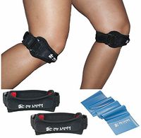 No Limits Sports Patella Knee Straps w/Bonus Resistance Band Knee Support for Patella Tendon - Pain Relief from Patellar Tendonitis, Runners Knee, Jumpers Knee (2 Knee Straps)