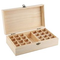 25 Slot Essential Oils Storage, Wooden Storage Box Organizer for Essential Oil Aromatherapy Container Essential Oils Case, 10.83" x 5.91" x 3.27"