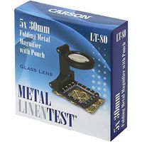 Carson Metal Linen Test Magnifier 5x Power 30mm Glass Lens (LT-80)