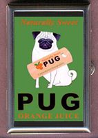 Pug Orange Juice Cute Dog Art Decorative Pill Box