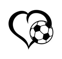 CCI Soccer Love Decal Vinyl Sticker|Cars Trucks Vans Walls Laptop| Black |5.5 x 5 in|CCI1487