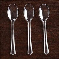 Efavormart 180 Pcs - 5" Disposable Plastic Clear Dessert Coffee Spoons for Wedding Party Banquet Candy Buffets - Twirl Collection