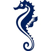 ANGDEST Seahorse (Navy Blue) (Set of 2) Premium Waterproof Vinyl Decal Stickers for Laptop Phone Accessory Helmet Car Window Bumper Mug Tuber Cup Door Wall Decoration