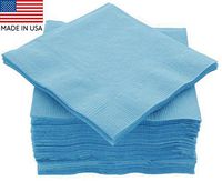 Amcrate Big Party Pack 125 Count Caribbean Blue Beverage Napkins - Ideal for Wedding, Party, Birthday, Dinner, Lunch, Cocktails. (5” x 5”)