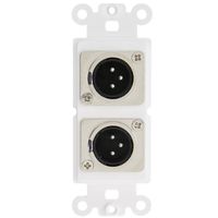 ACL Decora Dual XLR Male to Solder Type Wall Plate Insert, White, 50 Pack
