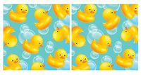 Creative Converting 16 Count 3 Ply Bubble Bath Beverage Napkins, Blue/Yellow (2 pack)