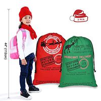 MissShorthair Santa Sack Personalized Cotton Christmas Bag for Gifts with Drawstring