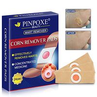 Corn Remover, Wart Remover, Foot Corn Remover Pads, Corn & Callus Remover Cushions, Corn Plaster with Hole, Better Solution for People Who Suffer The Pain of Corn, 24 Medicated Pads